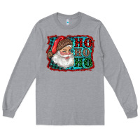Heather Grey Santa Ho Ho Ho Long Sleeve Tee - RanaPortraitStore