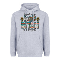 Heather Grey Behind Every Bad Bitch is a Carseat Heavyweight Hoodie - CowhideDigitalArt