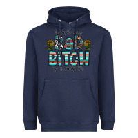 Navy Behind Every Bad Bitch is a Carseat Heavyweight Hoodie - CowhideDigitalArt