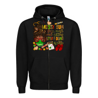Black messy bun face mask & getting stuff done  #nurselife Zipper Hoodie - Zillion Design Studio