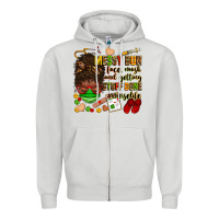 Dove Grey messy bun face mask & getting stuff done  #nurselife Zipper Hoodie - Zillion Design Studio