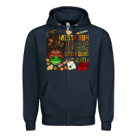 Navy messy bun face mask & getting stuff done  #nurselife Zipper Hoodie - Zillion Design Studio