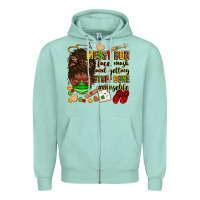 Seafoam messy bun face mask & getting stuff done  #nurselife Zipper Hoodie - Zillion Design Studio