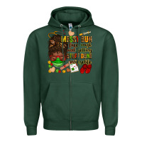Sports Green messy bun face mask & getting stuff done  #nurselife Zipper Hoodie - Zillion Design Studio