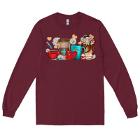 Burgundy Nurse coffee cups Long Sleeve Tee - texasbilliewilder
