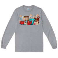 Heather Grey Nurse coffee cups Long Sleeve Tee - texasbilliewilder