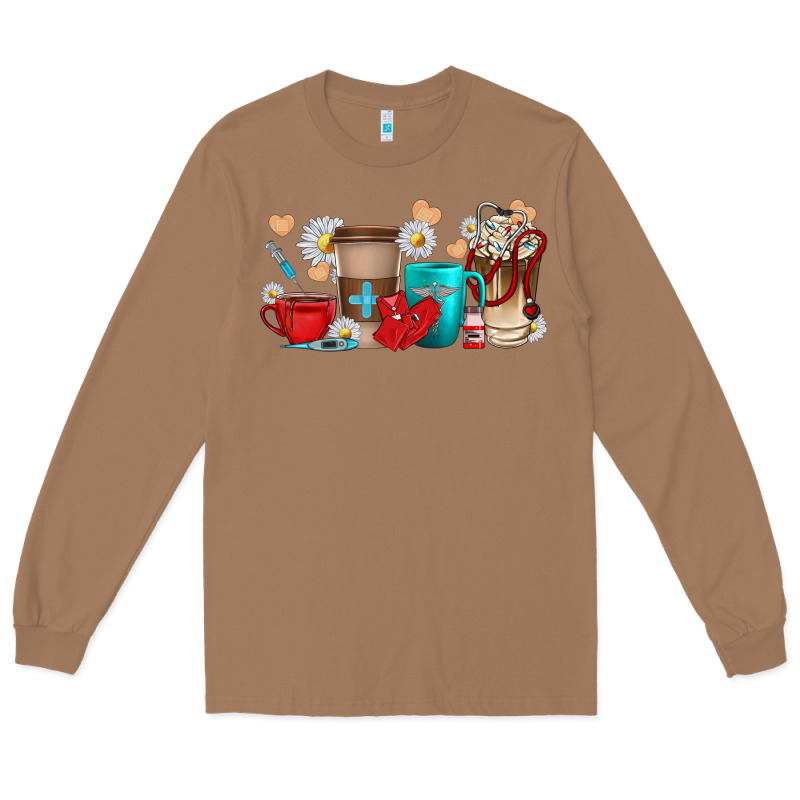 Nurse Coffee Cups Long Sleeve Tee by texasbilliewilder | Teevron