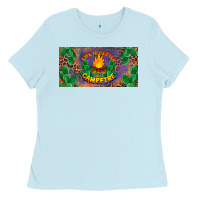 Baby Blue life is better around the campfire license plate Ladies Tee - BarkalooDesign