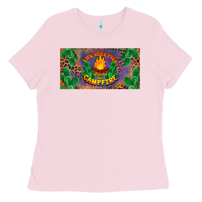 Life Is Better Around The Campfire License Plate Ladies Tee by BarkalooDesign | Teevron