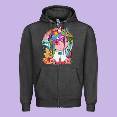 Summer Unicorn Tbw Zipper Hoodie Designed By Texasbilliewilder