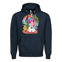 Navy summer unicorn tbw Zipper Hoodie - texasbilliewilder