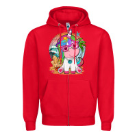 Red summer unicorn tbw Zipper Hoodie - texasbilliewilder