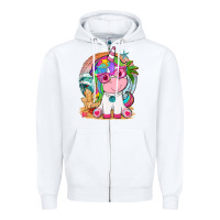 White summer unicorn tbw Zipper Hoodie - texasbilliewilder