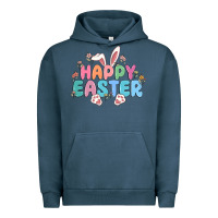 Pigment Midnight Navy happy easter Urban Hoodie - MaliasSmallBusiness