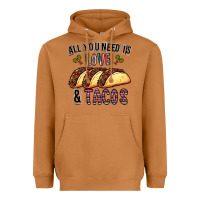 Meerkat All You Need Is Love And Tacos Heavyweight Hoodie - CowhideDigitalArt