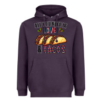 Plum All You Need Is Love And Tacos Heavyweight Hoodie - CowhideDigitalArt