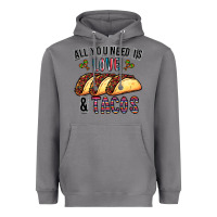 Storm All You Need Is Love And Tacos Heavyweight Hoodie - CowhideDigitalArt