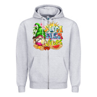 Heather Grey summer vibes gnome tbw Zipper Hoodie - texasbilliewilder