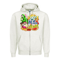 Oatmeal Heather summer vibes gnome tbw Zipper Hoodie - texasbilliewilder