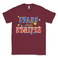 Burgundy stars and striper billie wilder Classic Tee - texasbilliewilder