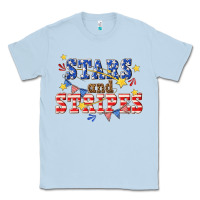 Dusty Blue stars and striper billie wilder Classic Tee - texasbilliewilder