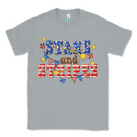 Heather Grey stars and striper billie wilder Classic Tee - texasbilliewilder