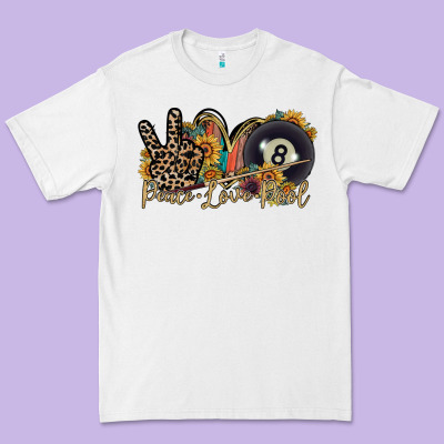 Peace Love Pool Premium Tee Designed By Racoondesign