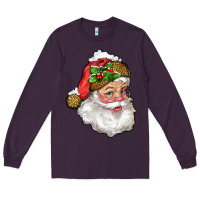 Plum Santa Claus With Snow Long Sleeve Tee - RanaPortraitStore