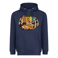 Navy happy fall yall Heavyweight Hoodie - RacoonDesign