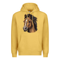 Antique Gold quarter horse portrait Premium Hoodie - LillyAllenDesigns