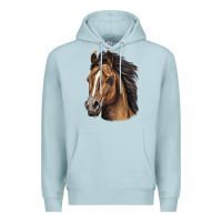 Blue Mist quarter horse portrait Premium Hoodie - LillyAllenDesigns