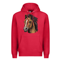 Cardinal quarter horse portrait Premium Hoodie - LillyAllenDesigns