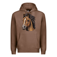 Chestnut quarter horse portrait Premium Hoodie - LillyAllenDesigns