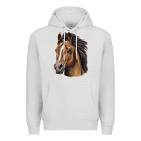 Dove Grey quarter horse portrait Premium Hoodie - LillyAllenDesigns