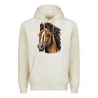 Oatmeal Heather quarter horse portrait Premium Hoodie - LillyAllenDesigns