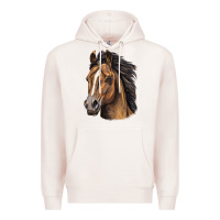 Pale Pink quarter horse portrait Premium Hoodie - LillyAllenDesigns