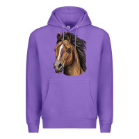 Purple quarter horse portrait Premium Hoodie - LillyAllenDesigns