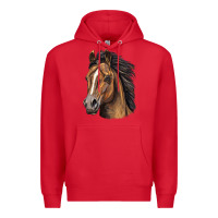 Red quarter horse portrait Premium Hoodie - LillyAllenDesigns
