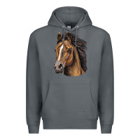 Rock quarter horse portrait Premium Hoodie - LillyAllenDesigns