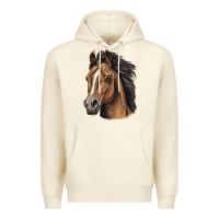Sandshell quarter horse portrait Premium Hoodie - LillyAllenDesigns