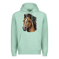 Seafoam quarter horse portrait Premium Hoodie - LillyAllenDesigns