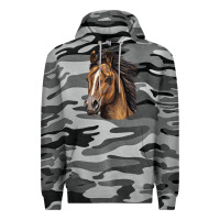 Slate Camo quarter horse portrait Premium Hoodie - LillyAllenDesigns