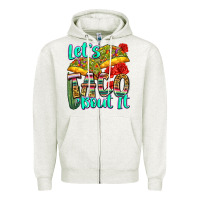 Oatmeal Heather let's taco bout it Zipper Hoodie - Zillion Design Studio
