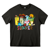 Asphalt hello summer drink Heavy Core Tee - CowhideDigitalArt