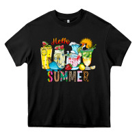 Black hello summer drink Heavy Core Tee - CowhideDigitalArt