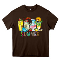 Chocolate Brown hello summer drink Heavy Core Tee - CowhideDigitalArt