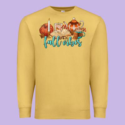 Fall Vibes Premium Sweatshirt Designed By Adodesignshop