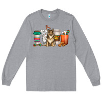 Heather Grey collie dog coffee cups Long Sleeve Tee - texasbilliewilder