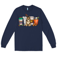 Navy collie dog coffee cups Long Sleeve Tee - texasbilliewilder