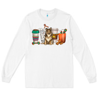 White collie dog coffee cups Long Sleeve Tee - texasbilliewilder